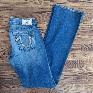 True Religion Blue Boot Cut Jeans Classic Denim Design.Size 28